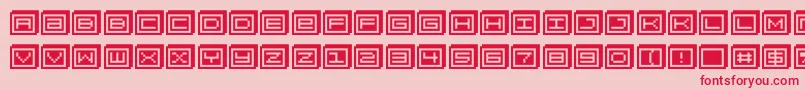 Blockobit-Schriftart – Rote Schriften auf rosa Hintergrund