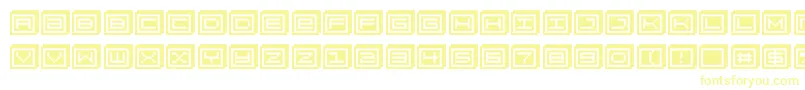 Blockobit-Schriftart – Gelbe Schriften auf weißem Hintergrund