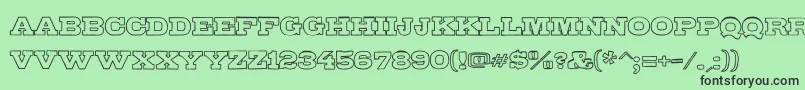 GipsieroOwtline-fontti – mustat fontit vihreällä taustalla