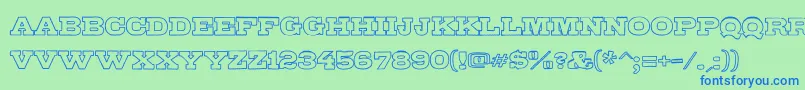 GipsieroOwtline Font – Blue Fonts on Green Background