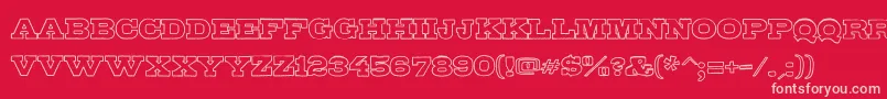 GipsieroOwtline-fontti – vaaleanpunaiset fontit punaisella taustalla