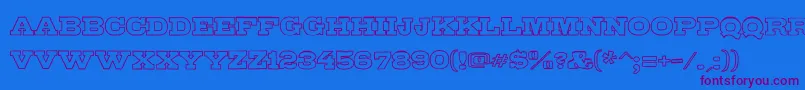 GipsieroOwtline Font – Purple Fonts on Blue Background