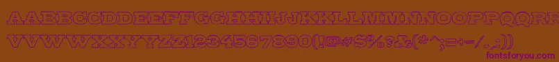 GipsieroOwtline Font – Purple Fonts on Brown Background