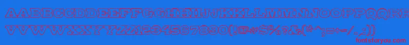 GipsieroOwtline Font – Red Fonts on Blue Background