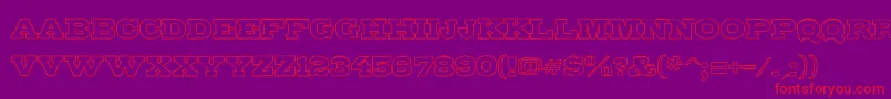 GipsieroOwtline Font – Red Fonts on Purple Background