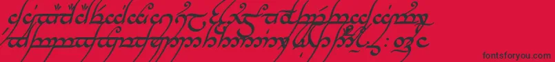 フォントTengwarAnnatarBoldItalic – 赤い背景に黒い文字