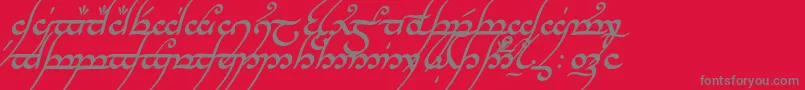 TengwarAnnatarBoldItalic-Schriftart – Graue Schriften auf rotem Hintergrund