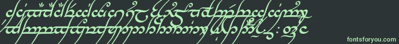 TengwarAnnatarBoldItalic-Schriftart – Grüne Schriften auf schwarzem Hintergrund