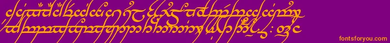 fuente TengwarAnnatarBoldItalic – Fuentes Naranjas Sobre Fondo Morado