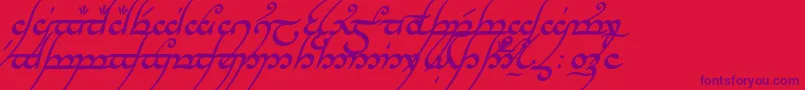 TengwarAnnatarBoldItalic Font – Purple Fonts on Red Background