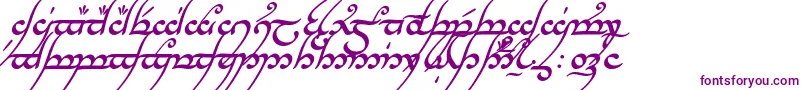TengwarAnnatarBoldItalic Font – Purple Fonts on White Background