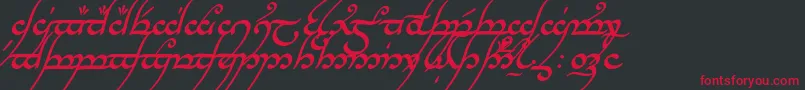 TengwarAnnatarBoldItalic Font – Red Fonts on Black Background