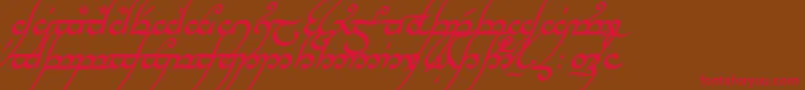 TengwarAnnatarBoldItalic Font – Red Fonts on Brown Background
