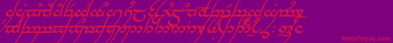 TengwarAnnatarBoldItalic Font – Red Fonts on Purple Background