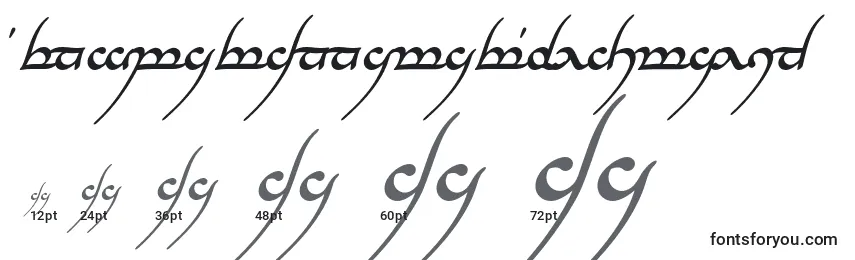 TengwarAnnatarBoldItalic Font Sizes