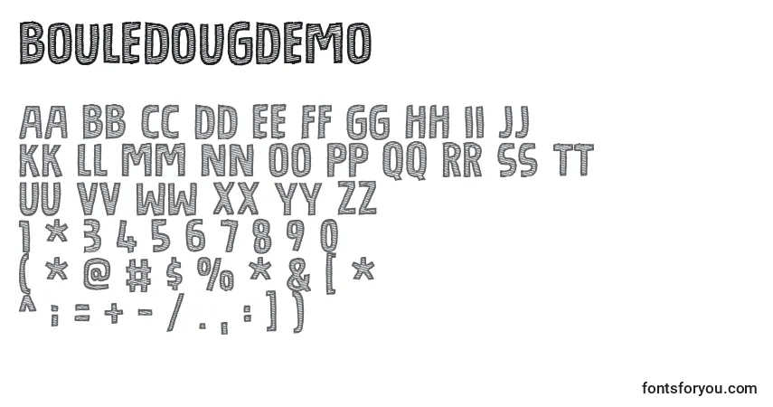 Schriftart BouledougDemo – Alphabet, Zahlen, spezielle Symbole