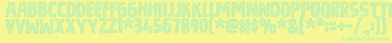 BouledougDemo-Schriftart – Grüne Schriften auf gelbem Hintergrund