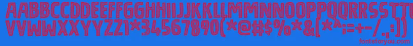 BouledougDemo-Schriftart – Rote Schriften auf blauem Hintergrund