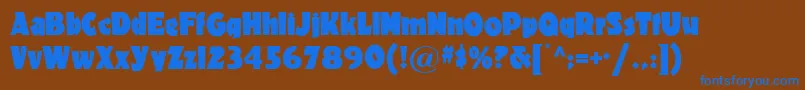 Materhornnf Font – Blue Fonts on Brown Background