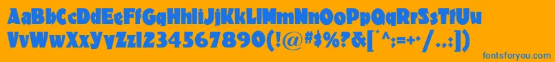 Materhornnf Font – Blue Fonts on Orange Background