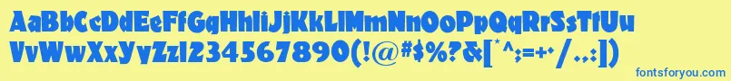 Materhornnf Font – Blue Fonts on Yellow Background
