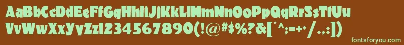 Materhornnf Font – Green Fonts on Brown Background