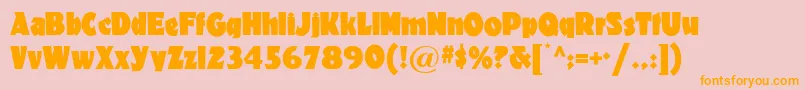 Materhornnfフォントについての詳細 フォントMaterhornnf – オレンジの文字がピンクの背景にあります。