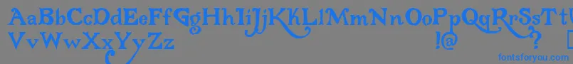 Gloriana Font – Blue Fonts on Gray Background