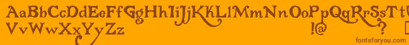 Gloriana Font – Brown Fonts on Orange Background