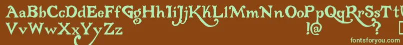 Gloriana Font – Green Fonts on Brown Background