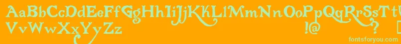Gloriana Font – Green Fonts on Orange Background
