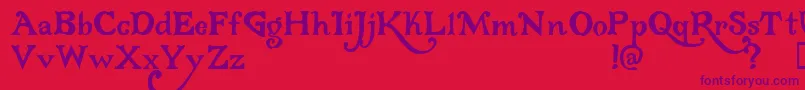 Gloriana Font – Purple Fonts on Red Background