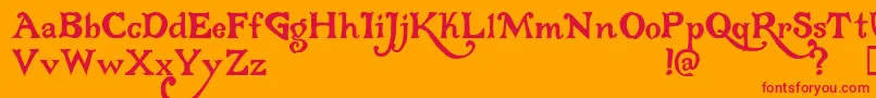 Gloriana Font – Red Fonts on Orange Background