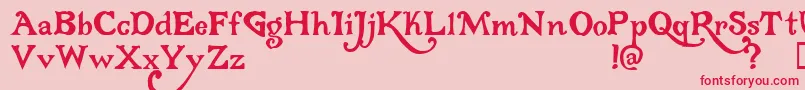 Gloriana Font – Red Fonts on Pink Background