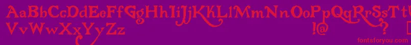 Gloriana Font – Red Fonts on Purple Background