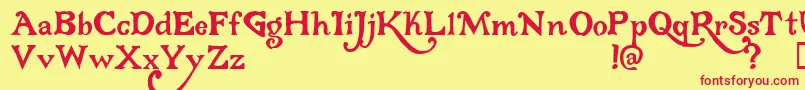 Gloriana Font – Red Fonts on Yellow Background