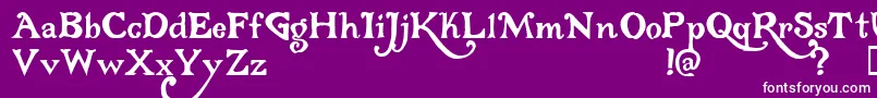 Gloriana Font – White Fonts on Purple Background
