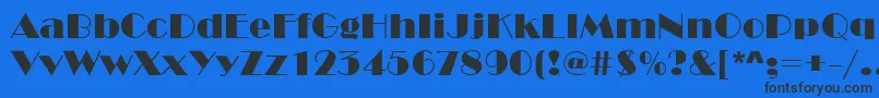 Fonte Highwayc – fontes pretas em um fundo azul