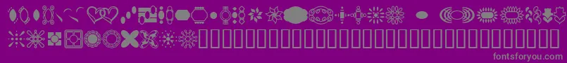 Fonte JewelersKitIii – fontes cinzas em um fundo violeta