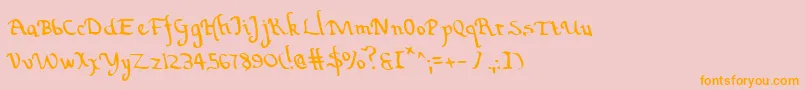 Fonte ValleyForgeLeftalic – fontes laranjas em um fundo rosa