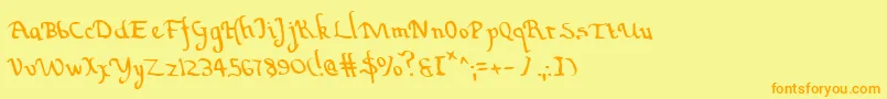 ValleyForgeLeftalic Font – Orange Fonts on Yellow Background