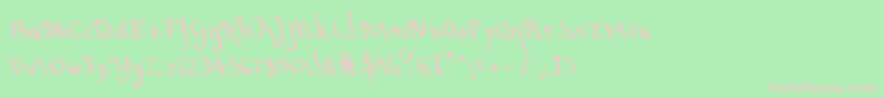 ValleyForgeLeftalic-fontti – vaaleanpunaiset fontit vihreällä taustalla