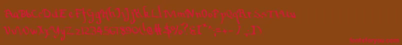 フォントValleyForgeLeftalic – 赤い文字が茶色の背景にあります。