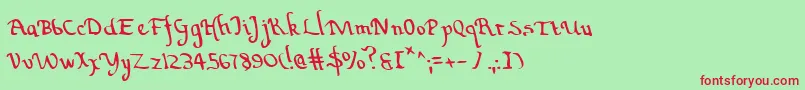 ValleyForgeLeftalic Font – Red Fonts on Green Background