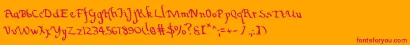 ValleyForgeLeftalic Font – Red Fonts on Orange Background