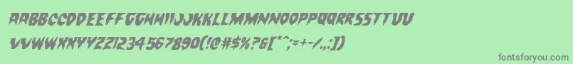 フォントCountsuckulaital – 緑の背景に灰色の文字