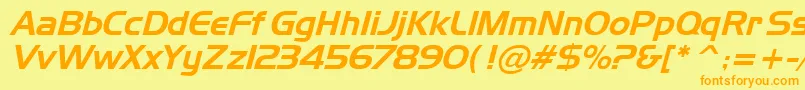 Weitere Informationen zur Tamworth-Schriftart Tamworth-Schriftart – Orangefarbene Schriften auf gelbem Hintergrund