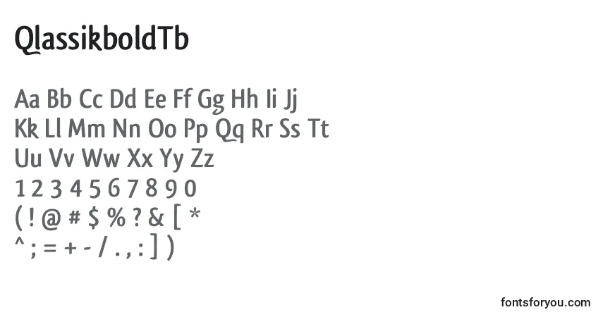 Czcionka QlassikboldTb (31619) – alfabet, cyfry, specjalne znaki