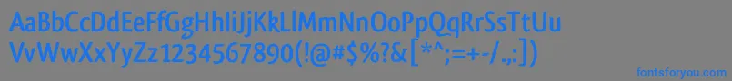 フォントQlassikboldTb – 灰色の背景に青い文字