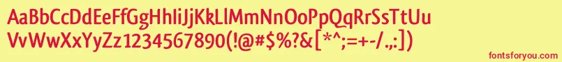 QlassikboldTb Font – Red Fonts on Yellow Background